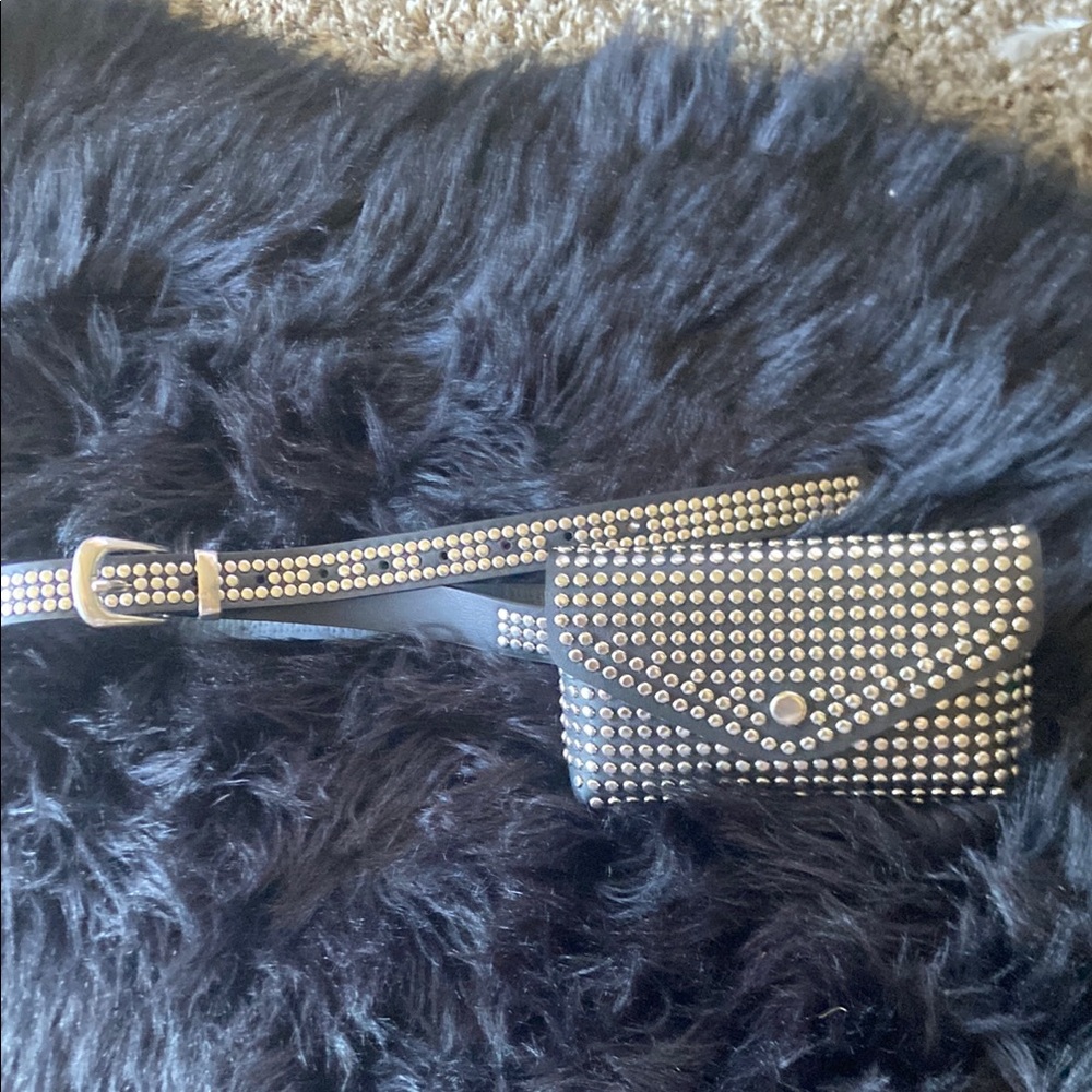 Studded Black Belt Bag